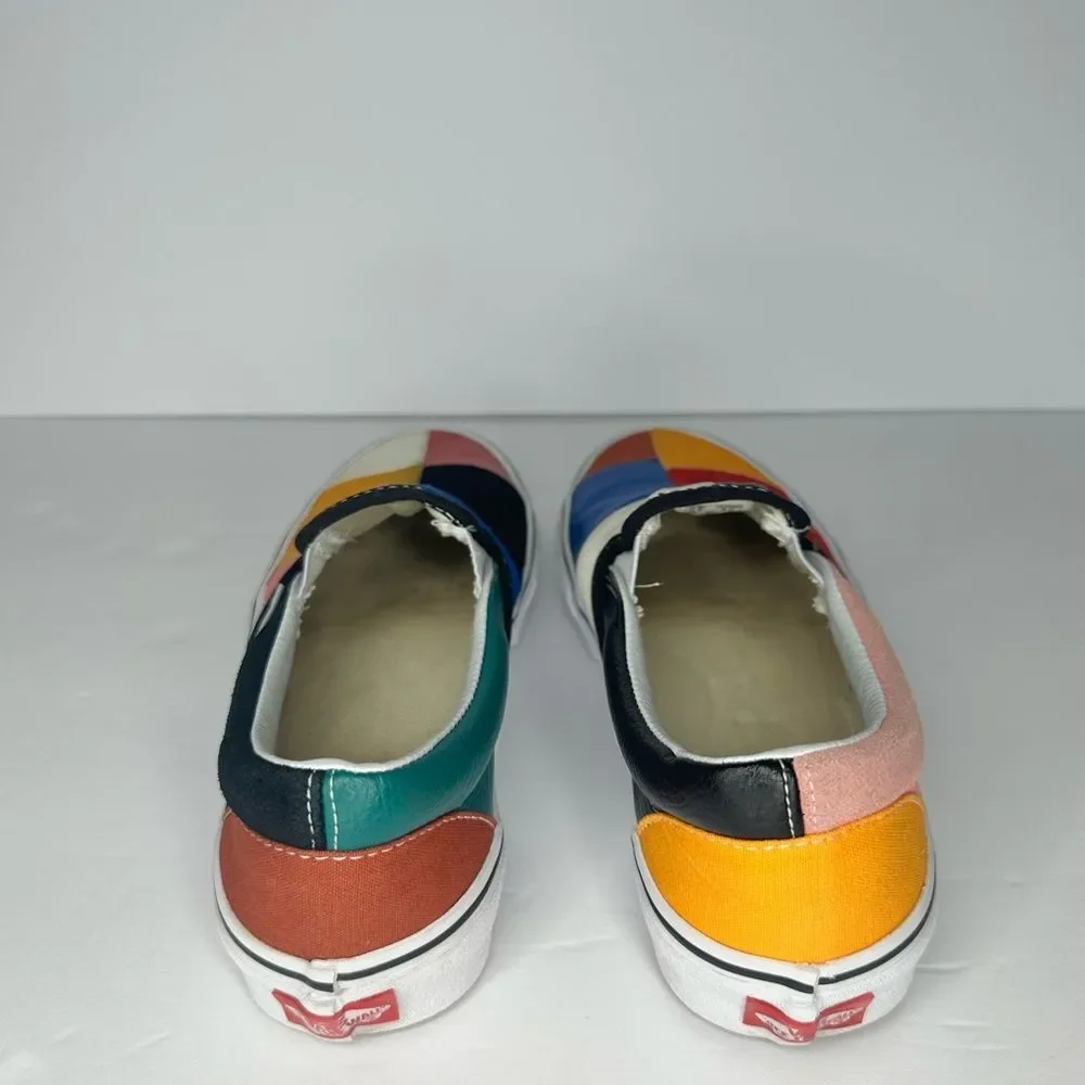 VANS Classic Patchwork Leather & Canvas Slip-On Textile Sneakers | Size 8 - Picture 3 of 10